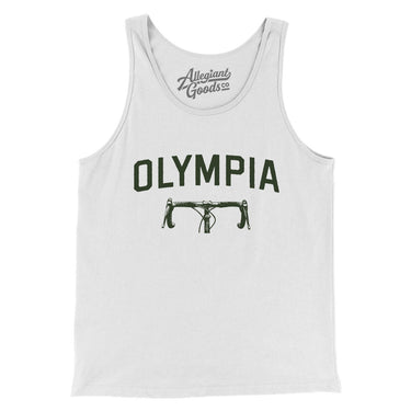Olympia Cycling Men/Unisex Tank Top-White-Allegiant Goods Co. Vintage Sports Apparel
