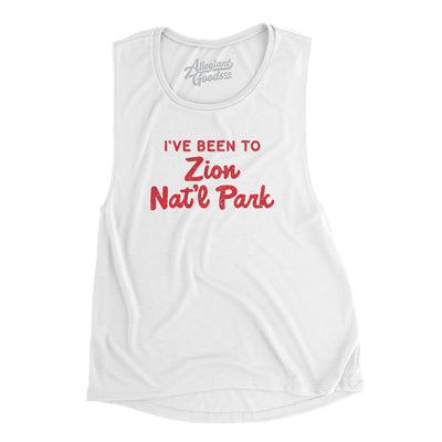 I've Been To Zion National Park Women's Flowey Scoopneck Muscle Tank-White-Allegiant Goods Co. Vintage Sports Apparel