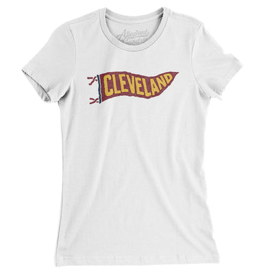 Cleveland Pennant Women's T-Shirt-White-Allegiant Goods Co. Vintage Sports Apparel