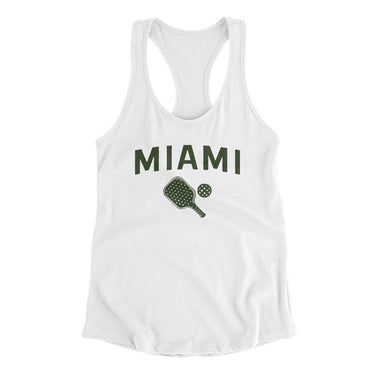 Miami Pickleball Women's Racerback Tank-White-Allegiant Goods Co. Vintage Sports Apparel