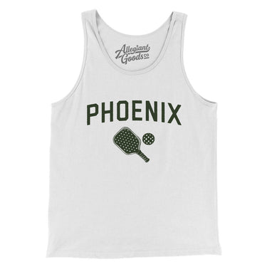 Phoenix Pickleball Men/Unisex Tank Top-White-Allegiant Goods Co. Vintage Sports Apparel