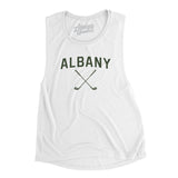 Albany Golf Women's Flowey Scoopneck Muscle Tank-White-Allegiant Goods Co. Vintage Sports Apparel
