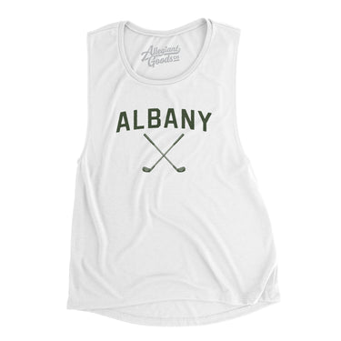 Albany Golf Women's Flowey Scoopneck Muscle Tank-White-Allegiant Goods Co. Vintage Sports Apparel