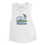 I Have A Tee Time In Maine Women's Flowey Scoopneck Muscle Tank-White-Allegiant Goods Co. Vintage Sports Apparel
