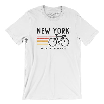 New York Cycling Men/Unisex T-Shirt-White-Allegiant Goods Co. Vintage Sports Apparel