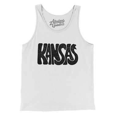 Kansas State Shape Text Men/Unisex Tank Top-White-Allegiant Goods Co. Vintage Sports Apparel