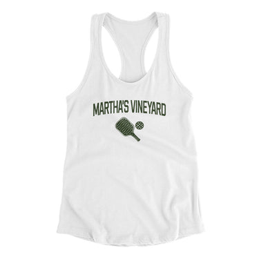 Martha's Vineyard Pickleball Women's Racerback Tank-White-Allegiant Goods Co. Vintage Sports Apparel