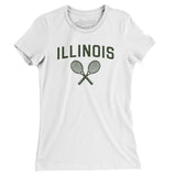 Illinois Tennis Women's T-Shirt-White-Allegiant Goods Co. Vintage Sports Apparel