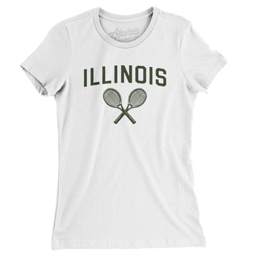 Illinois Tennis Women's T-Shirt-White-Allegiant Goods Co. Vintage Sports Apparel