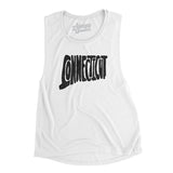 Connecticut State Shape Text Women's Flowey Scoopneck Muscle Tank-Allegiant Goods Co. Vintage Sports Apparel