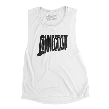 Connecticut State Shape Text Women's Flowey Scoopneck Muscle Tank-Allegiant Goods Co. Vintage Sports Apparel