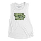 Iowa Golf Course Women's Flowey Scoopneck Muscle Tank-White-Allegiant Goods Co. Vintage Sports Apparel