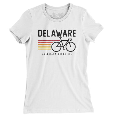 Delaware Cycling Women's T-Shirt-White-Allegiant Goods Co. Vintage Sports Apparel