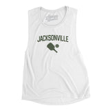 Jacksonville Pickleball Women's Flowey Scoopneck Muscle Tank-White-Allegiant Goods Co. Vintage Sports Apparel