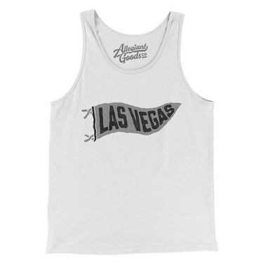 Las Vegas Pennant Men/Unisex Tank Top-White-Allegiant Goods Co. Vintage Sports Apparel