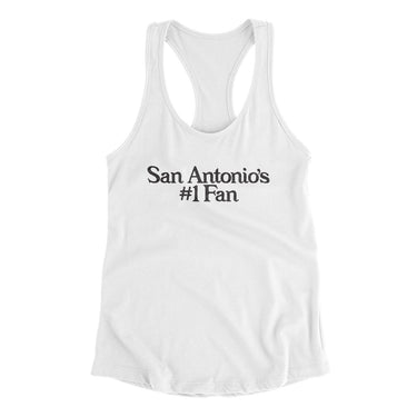 San Antonio's Number 1 Fan Women's Racerback Tank-Allegiant Goods Co. Vintage Sports Apparel