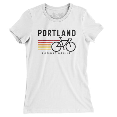 Portland Cycling Women's T-Shirt-White-Allegiant Goods Co. Vintage Sports Apparel