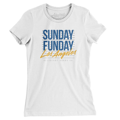Sunday Funday Los Angeles Women's T-Shirt-White-Allegiant Goods Co. Vintage Sports Apparel