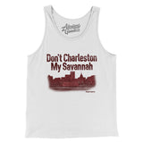 Don't Charleston My Savannah Men/Unisex Tank Top-White-Allegiant Goods Co. Vintage Sports Apparel