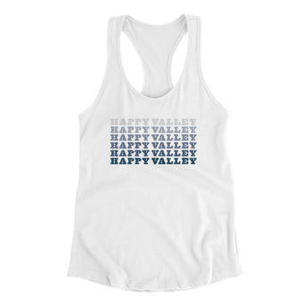 Happy Valley Repeat Women's Racerback Tank-White-Allegiant Goods Co. Vintage Sports Apparel