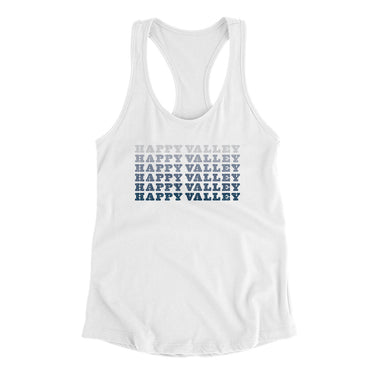 Happy Valley Repeat Women's Racerback Tank-White-Allegiant Goods Co. Vintage Sports Apparel