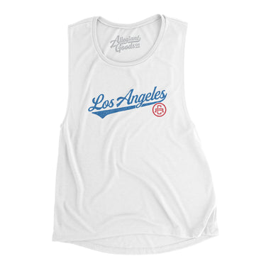 Los Angeles Vintage Script Women's Flowey Scoopneck Muscle Tank-Allegiant Goods Co. Vintage Sports Apparel