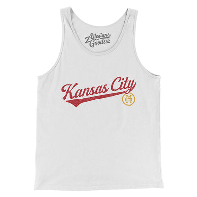 Kansas City Vintage Script Men/Unisex Tank Top-White-Allegiant Goods Co. Vintage Sports Apparel