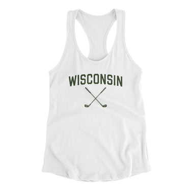 Wisconsin Golf Women's Racerback Tank-White-Allegiant Goods Co. Vintage Sports Apparel