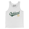 Oakland Vintage Script Men/Unisex Tank Top-White-Allegiant Goods Co. Vintage Sports Apparel