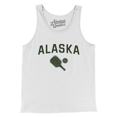 Alaska Pickleball Men/Unisex Tank Top-White-Allegiant Goods Co. Vintage Sports Apparel