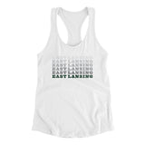 East Lansing Repeat Women's Racerback Tank-White-Allegiant Goods Co. Vintage Sports Apparel