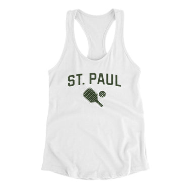 St. Paul Pickleball Women's Racerback Tank-White-Allegiant Goods Co. Vintage Sports Apparel