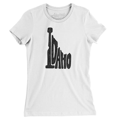 Idaho State Shape Text Women's T-Shirt-White-Allegiant Goods Co. Vintage Sports Apparel
