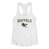 Buffalo Pickleball Women's Racerback Tank-White-Allegiant Goods Co. Vintage Sports Apparel