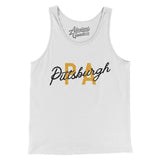 Pittsburgh Pa Overprinted Men/Unisex Tank Top-White-Allegiant Goods Co. Vintage Sports Apparel