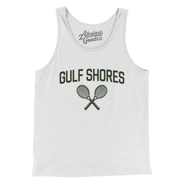 Gulf Shores Tennis Men/Unisex Tank Top-White-Allegiant Goods Co. Vintage Sports Apparel