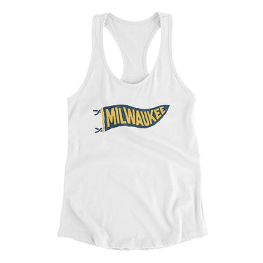 Milwaukee Pennant Women's Racerback Tank-Allegiant Goods Co. Vintage Sports Apparel