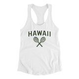 Hawaii Tennis Women's Racerback Tank-White-Allegiant Goods Co. Vintage Sports Apparel