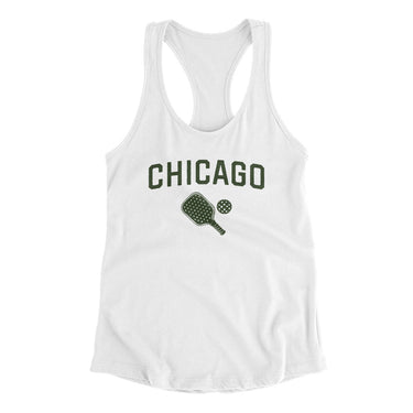 Chicago Pickleball Women's Racerback Tank-White-Allegiant Goods Co. Vintage Sports Apparel
