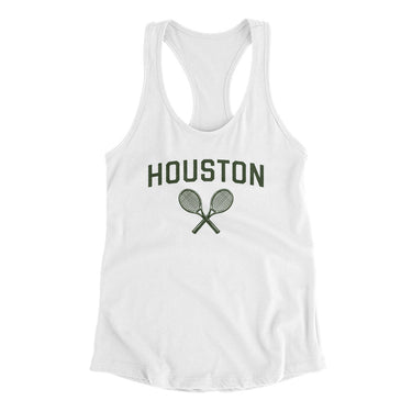 Houston Tennis Women's Racerback Tank-White-Allegiant Goods Co. Vintage Sports Apparel