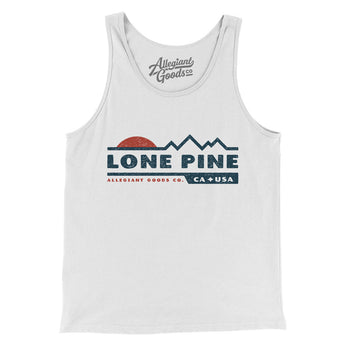 Lone Pine Mountain Sunset Men/Unisex Tank Top-White-Allegiant Goods Co. Vintage Sports Apparel