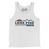 Lone Pine Mountain Sunset Men/Unisex Tank Top-White-Allegiant Goods Co. Vintage Sports Apparel