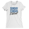 Sunday Funday Detroit Women's T-Shirt-White-Allegiant Goods Co. Vintage Sports Apparel