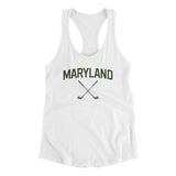 Maryland Golf Women's Racerback Tank-White-Allegiant Goods Co. Vintage Sports Apparel