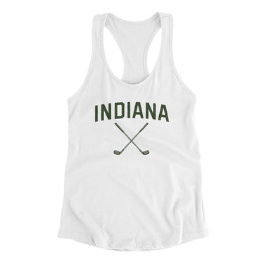 Indiana Golf Women's Racerback Tank-White-Allegiant Goods Co. Vintage Sports Apparel