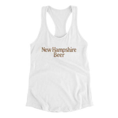 New Hampshire Beer Women's Racerback Tank-White-Allegiant Goods Co. Vintage Sports Apparel