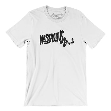 Massachusetts State Shape Text Men/Unisex T-Shirt-Allegiant Goods Co. Vintage Sports Apparel
