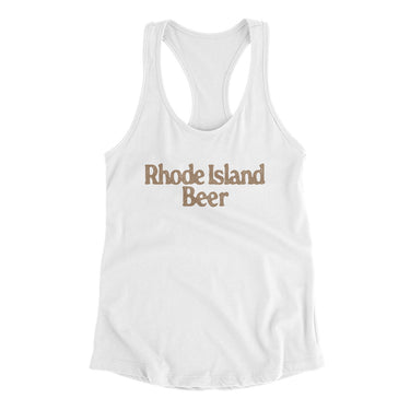 Rhode Island Beer Women's Racerback Tank-White-Allegiant Goods Co. Vintage Sports Apparel