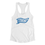 Toronto Pennant Women's Racerback Tank-White-Allegiant Goods Co. Vintage Sports Apparel