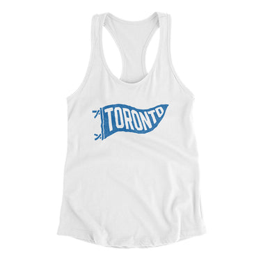 Toronto Pennant Women's Racerback Tank-White-Allegiant Goods Co. Vintage Sports Apparel